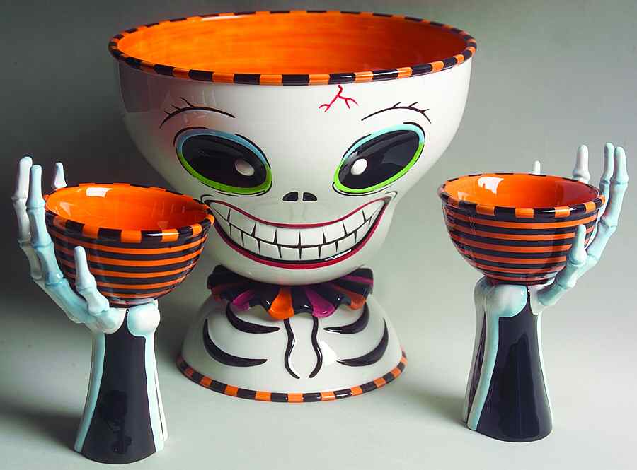 Glitterville Halloween Mr Bones Chip & Dip Set Of 5 - No Box by Department 56-1