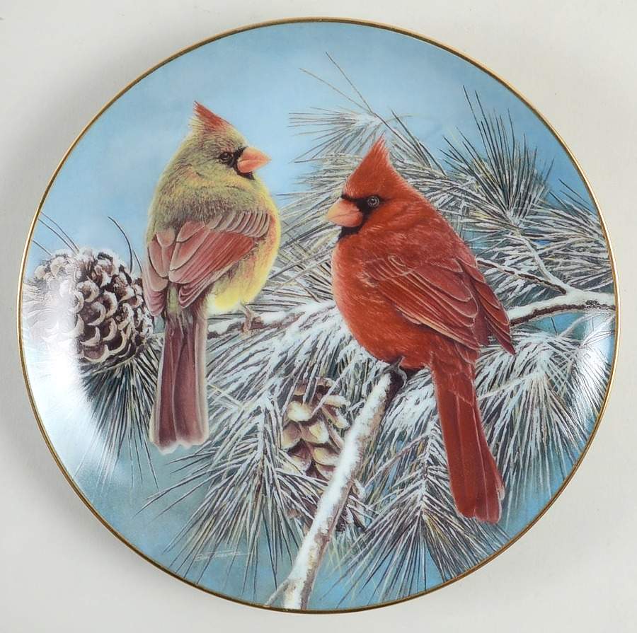 Cardinals for All Seasons Winter Retreat - No Box by Danbury Mint-1