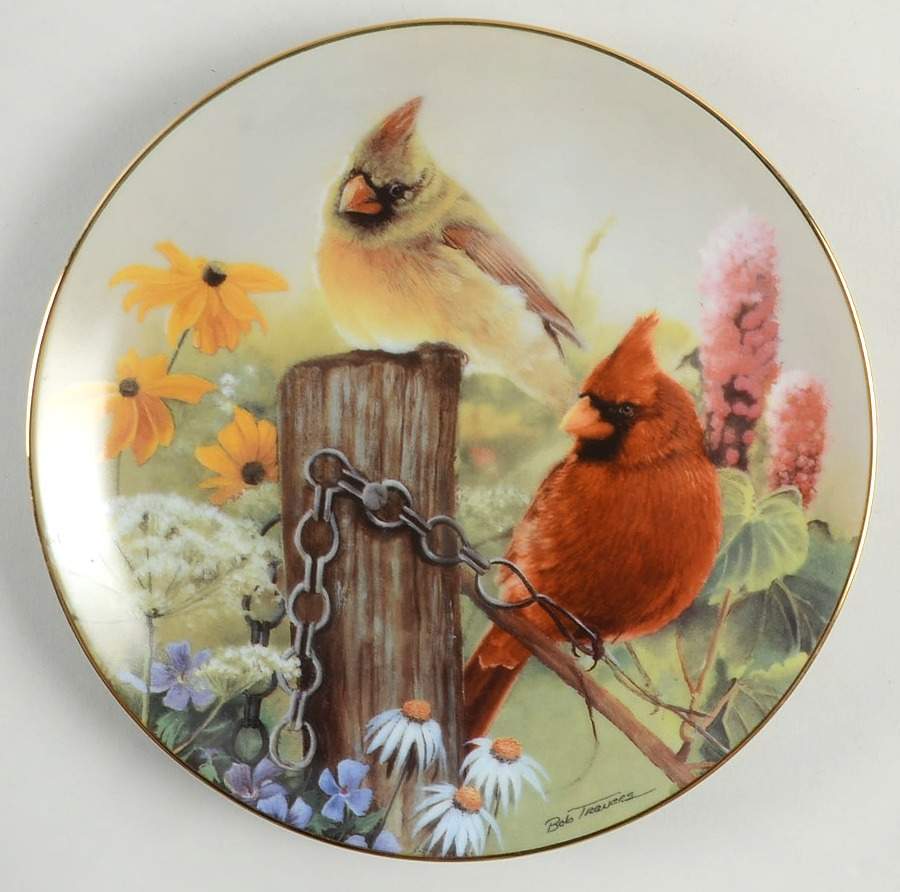 Cardinals for All Seasons Summer Garden - No Box by Danbury Mint-1