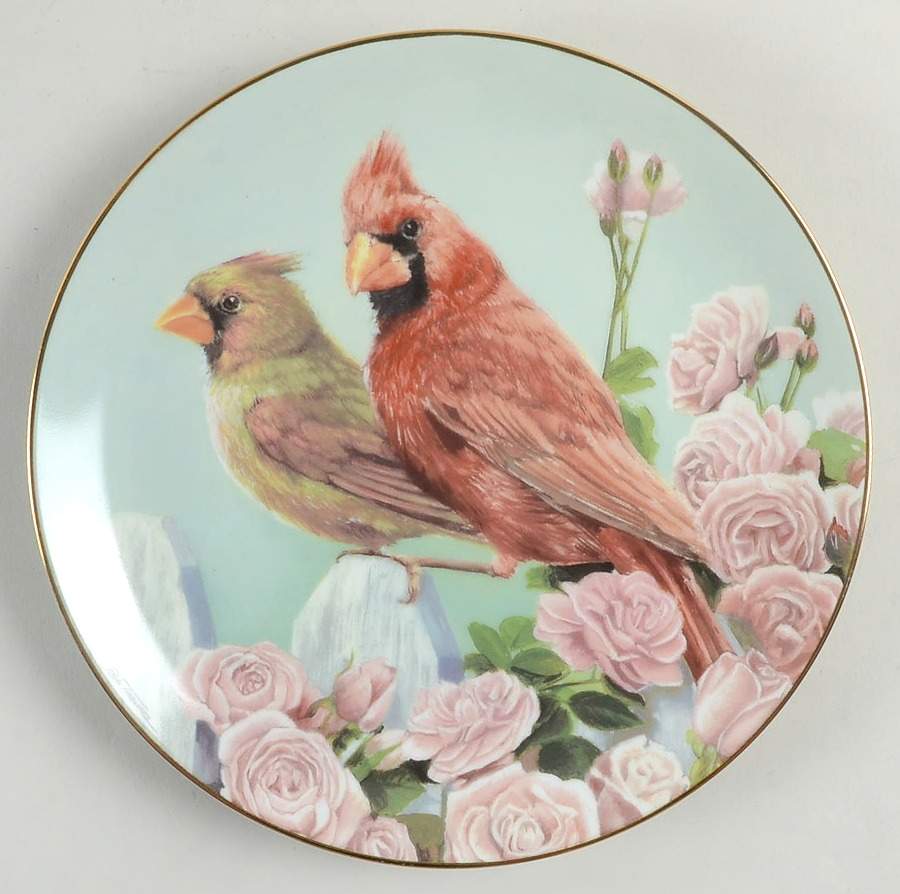 Cardinals for All Seasons The Rose Garden - No Box by Danbury Mint-1