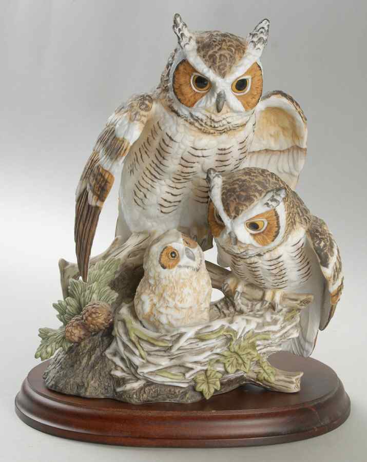 Katsumi Ito Birds Great Horned Owls - Boxed by Danbury Mint-1