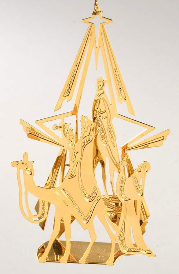 1988 Gold Christmas Ornament Collection We Three Kings - No Box by Danbury Mint-1