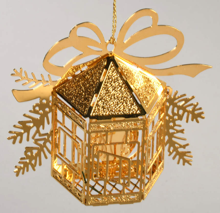 1988 Gold Christmas Ornament Collection Two Turtle Doves - No Box by Danbury Mint-1