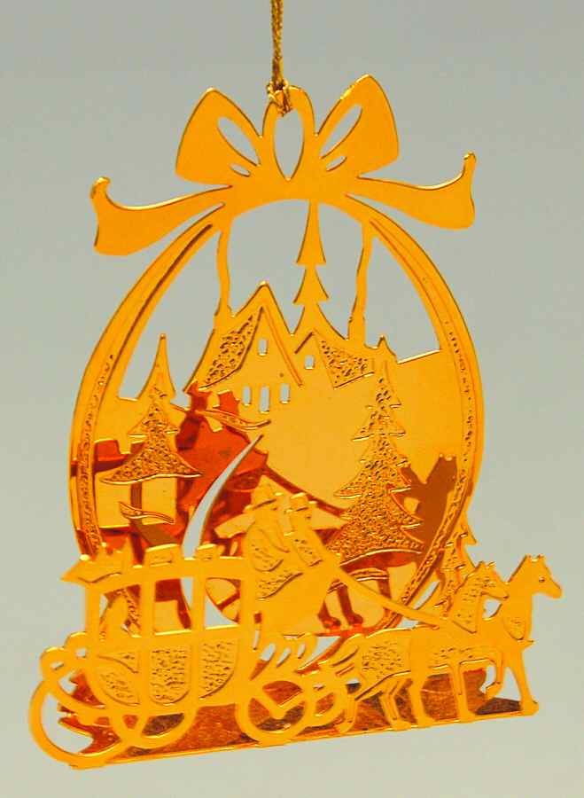 1988 Gold Christmas Ornament Collection Christmas Coach - Boxed by Danbury Mint-1