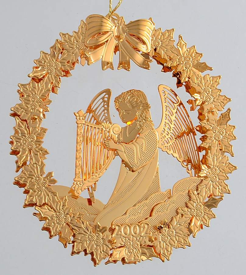 2002 Gold Christmas Ornament Collection Celestial Wreath - No Box by Danbury Mint-1