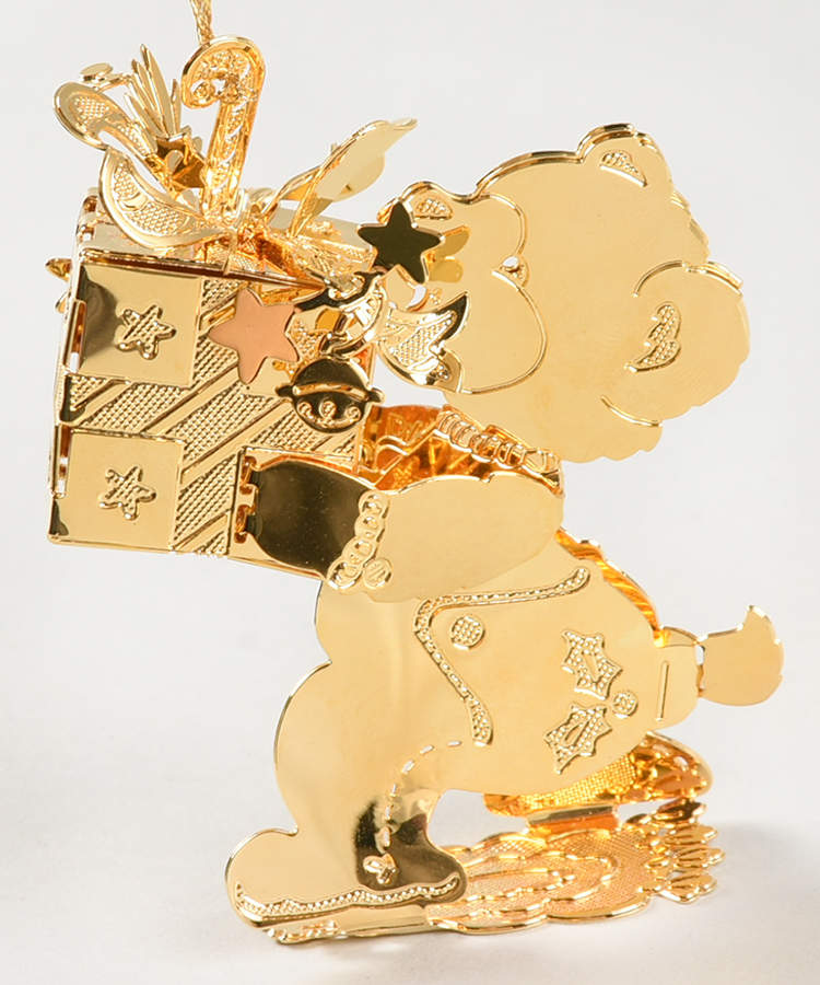 1994 Gold Christmas Ornament Collection Gift Bear - No Box by Danbury Mint-1