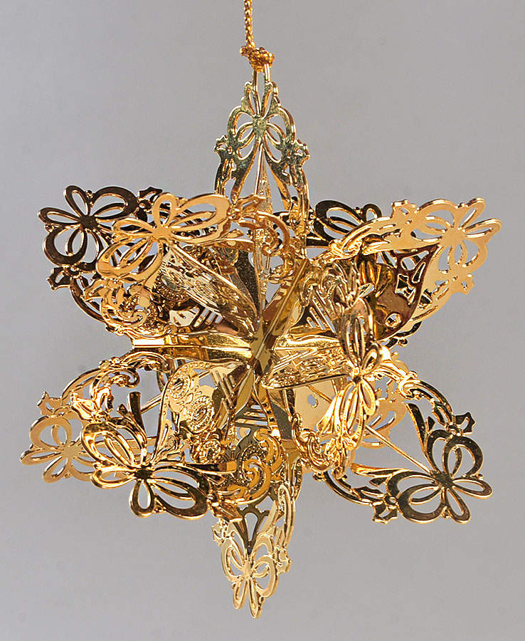 1997 Gold Christmas Ornament Collection Snowflake - Boxed by Danbury Mint-1