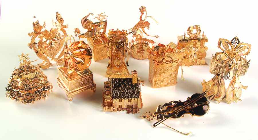 1997 Gold Christmas Ornament Collection Boxed Set Of 12 - Boxed by Danbury Mint-1