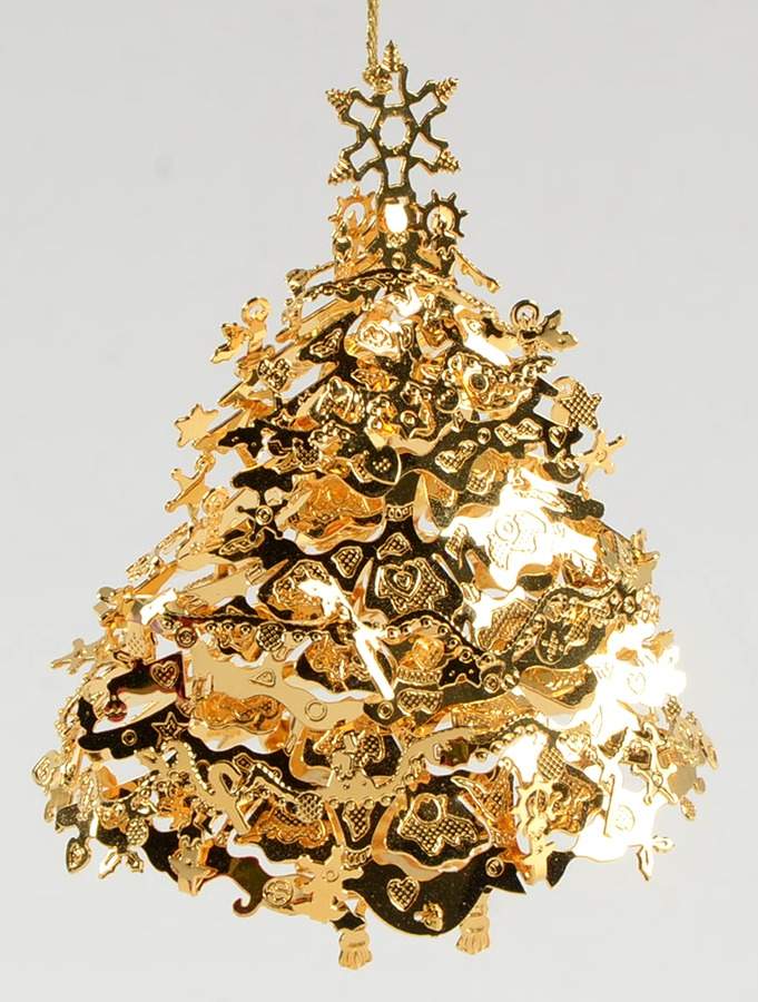 1997 Gold Christmas Ornament Collection Christmas Tree - No Box by Danbury Mint-1