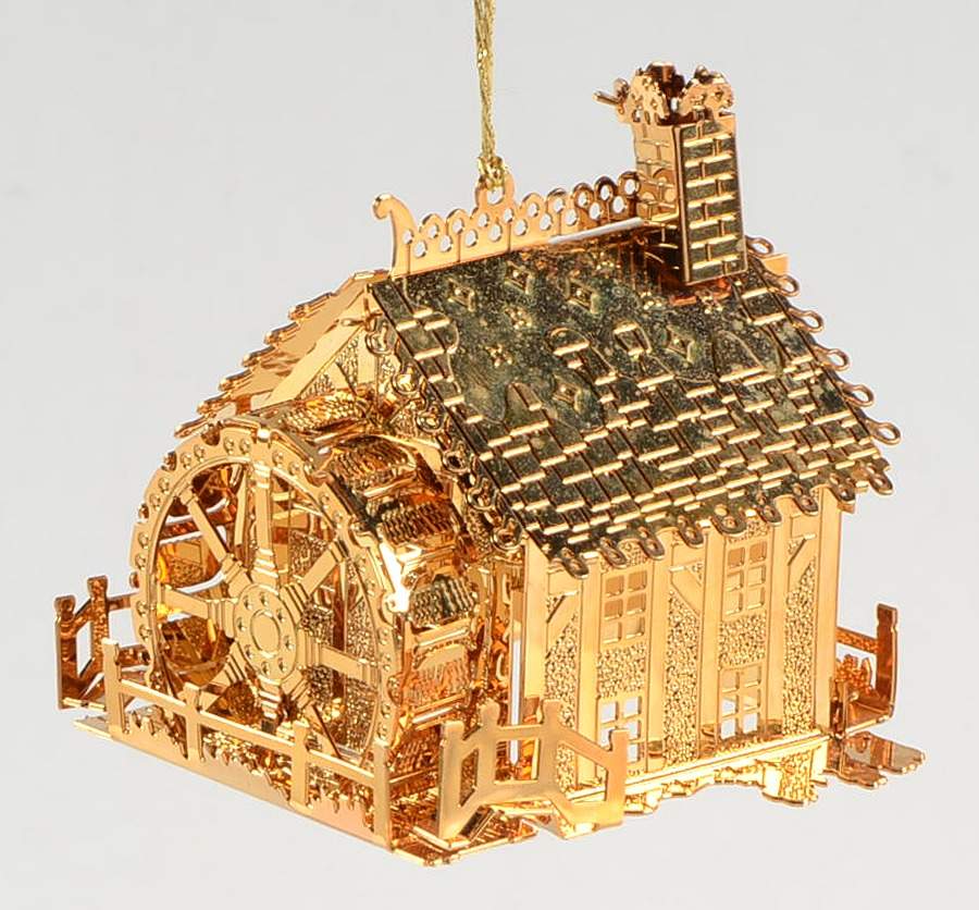 1997 Gold Christmas Ornament Collection Watermill - Boxed by Danbury Mint-1