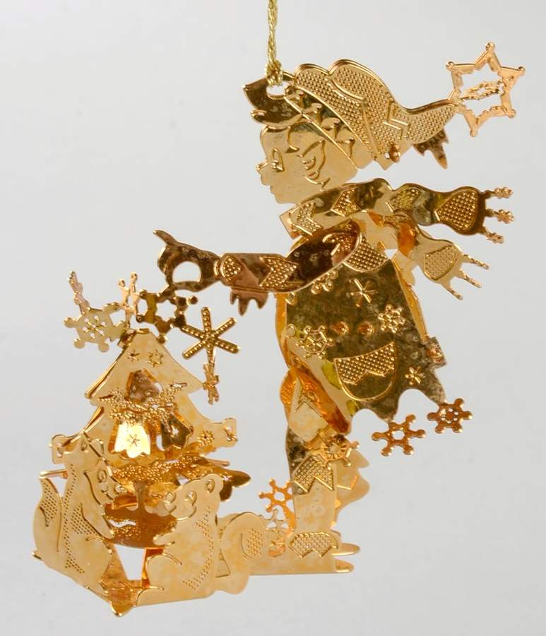 1998 Gold Christmas Ornament Collection Jack Frost - Boxed by Danbury Mint-1