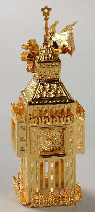 1998 Gold Christmas Ornament Collection Big Ben - No Box by Danbury Mint-1