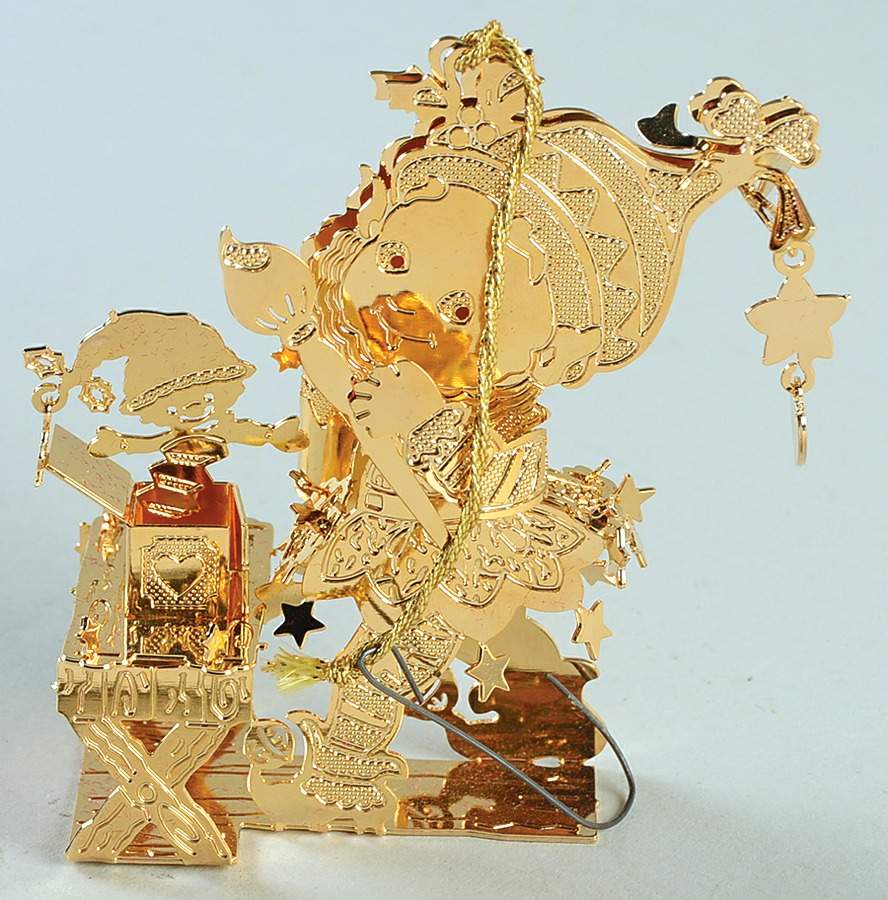 1995 Gold Christmas Ornament Collection Elf - No Box by Danbury Mint-1