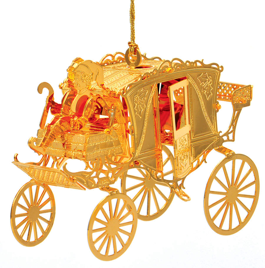2003 Gold Christmas Ornament Collection Christmas Coach - No Box by Danbury Mint-1