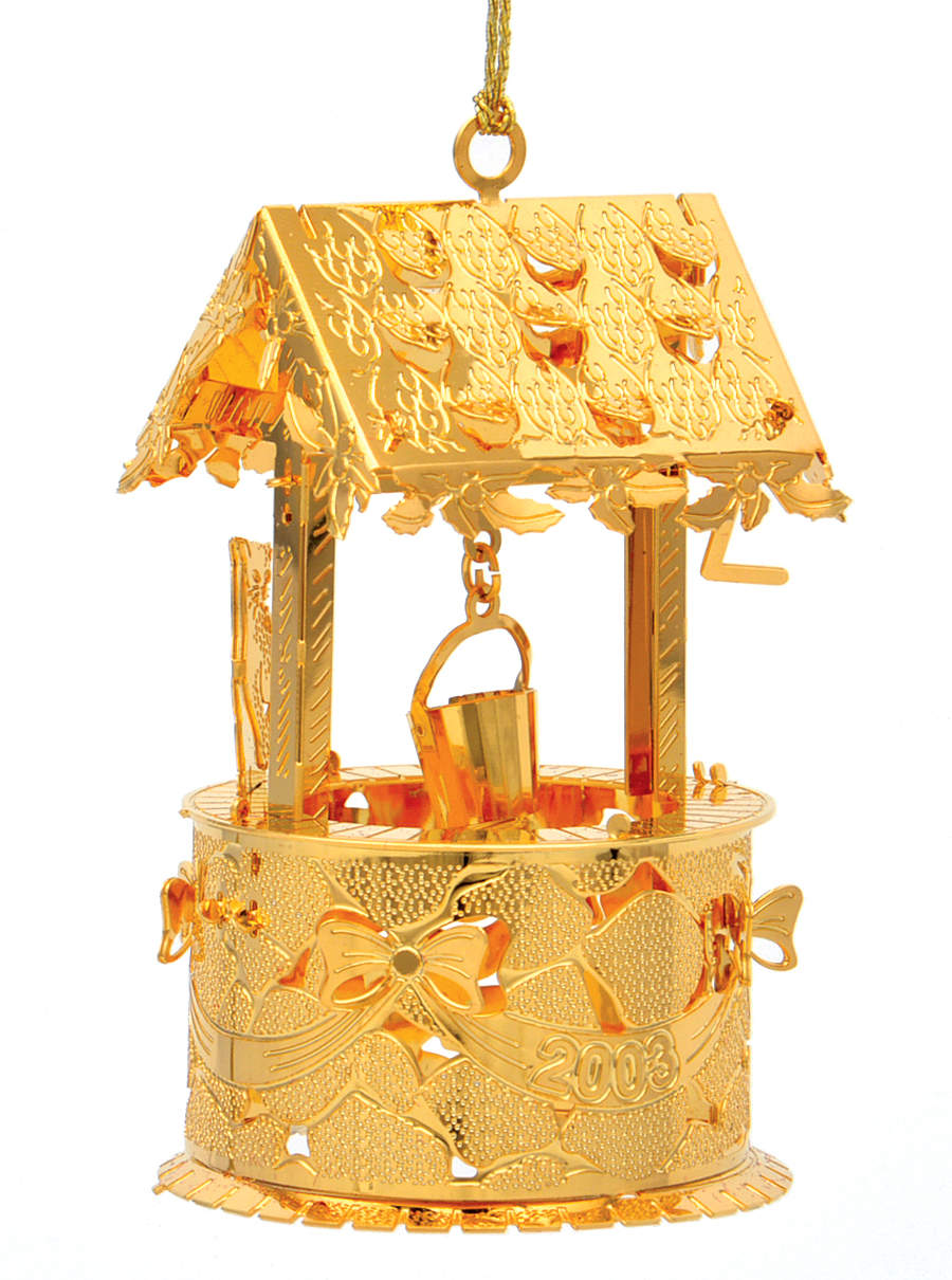 2003 Gold Christmas Ornament Collection Wishing Well - No Box by Danbury Mint-1