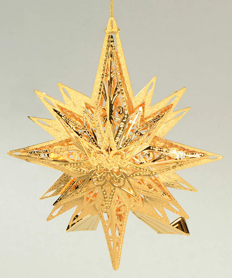 2001 Gold Christmas Ornament Collection Millennium Star - No Box by Danbury Mint-1