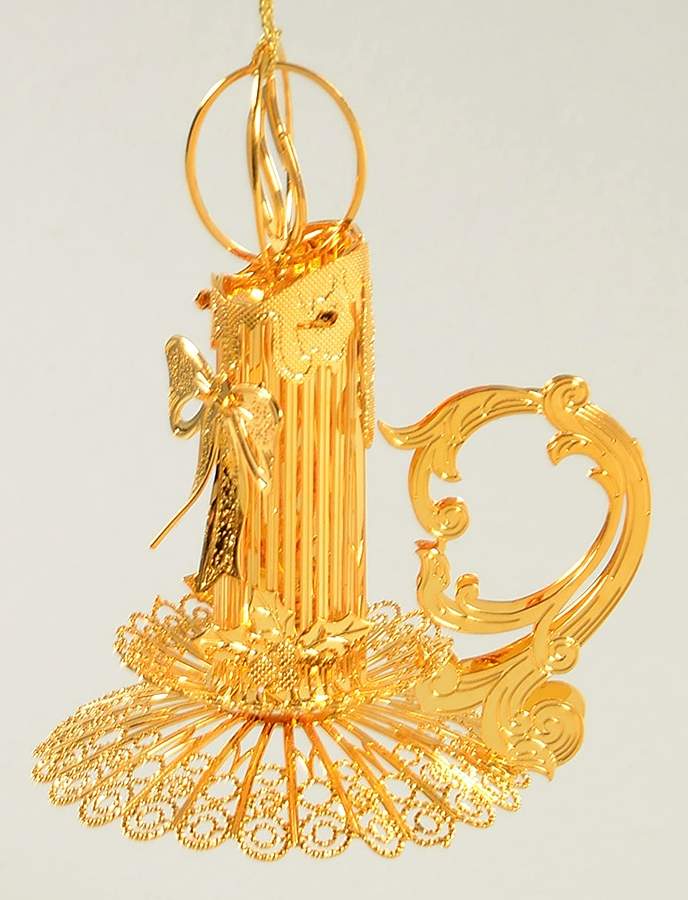 2001 Gold Christmas Ornament Collection Millennium Light - Boxed by Danbury Mint-1