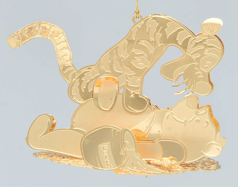 Disney Gold Ornaments Winnie The Pooh & Tigger - No Box by Danbury Mint-1