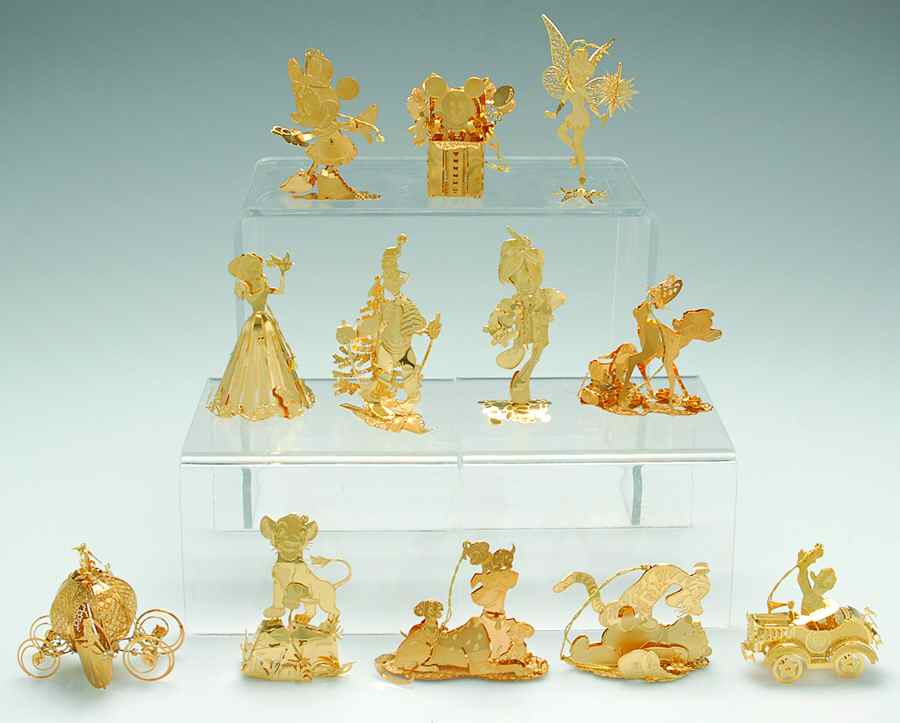 Disney Gold Ornaments Boxed Set Of 12 - Boxed by Danbury Mint-1