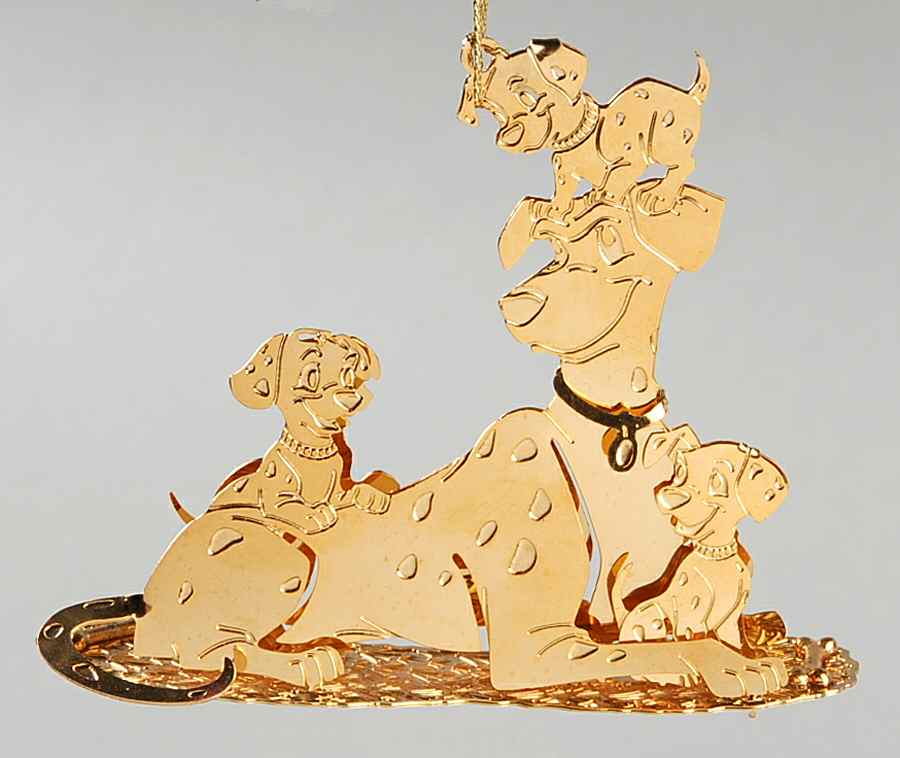 Disney Gold Ornaments 101 Dalmatians - No Box by Danbury Mint-1