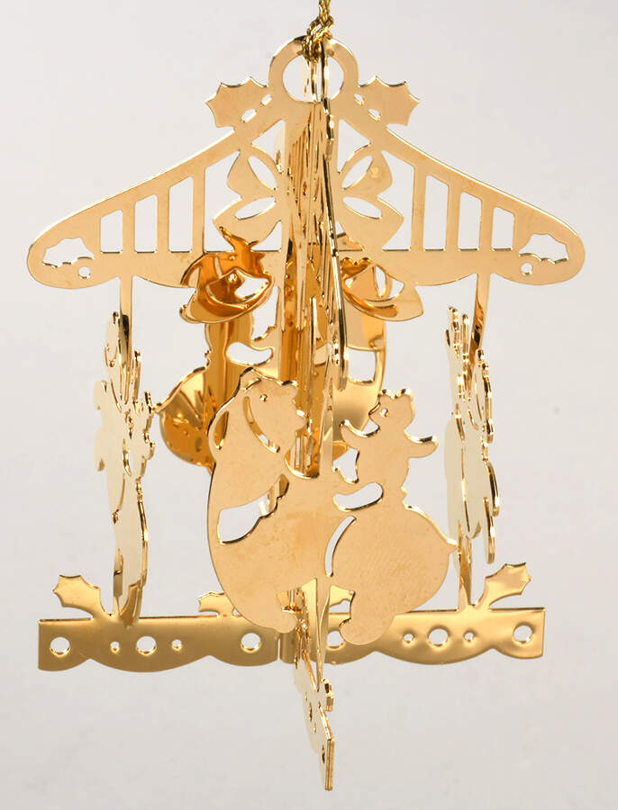 1985 Gold Christmas Ornament Collection Carousel - Boxed by Danbury Mint-1