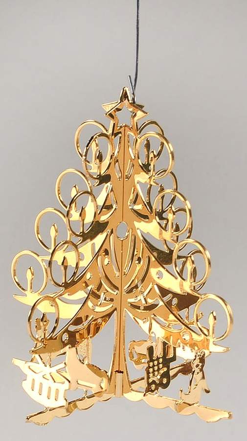 1985 Gold Christmas Ornament Collection Christmas Tree - No Box by Danbury Mint-1