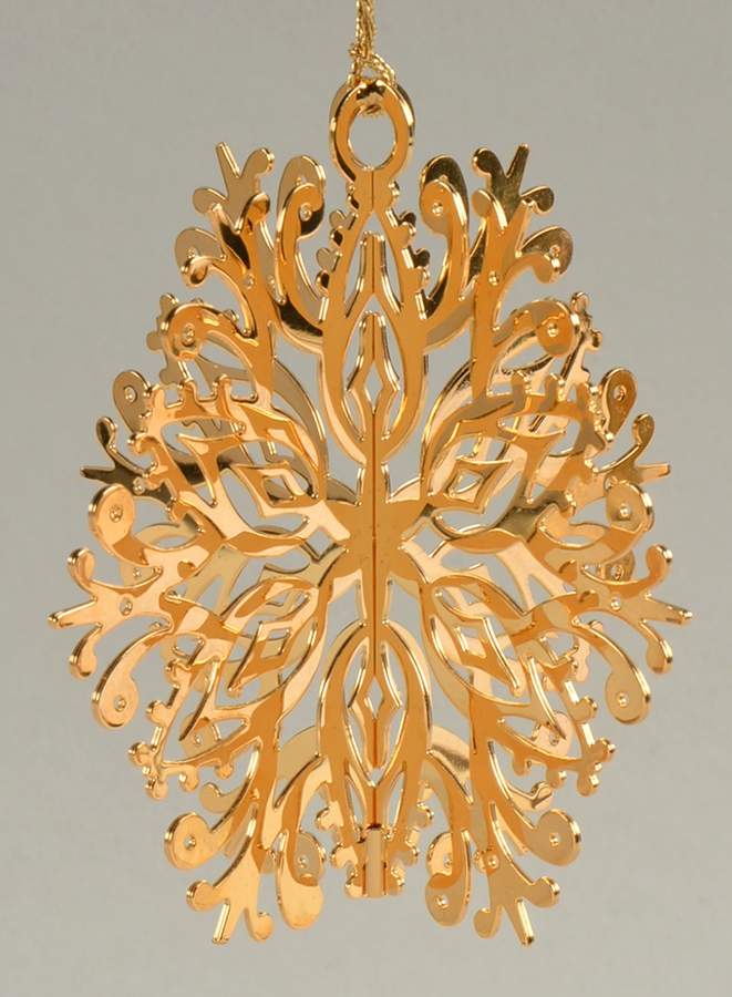1985 Gold Christmas Ornament Collection Snowflake - Boxed by Danbury Mint-1