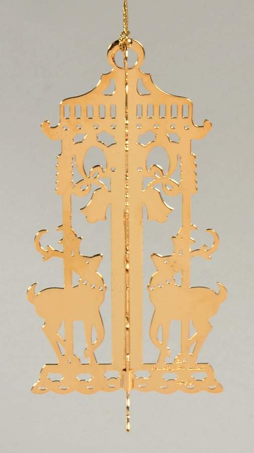 1985 Gold Christmas Ornament Collection Reindeer - No Box by Danbury Mint-1