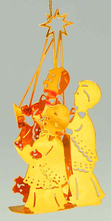 1986 Gold Christmas Ornament Collection Choirboys - Boxed by Danbury Mint-1