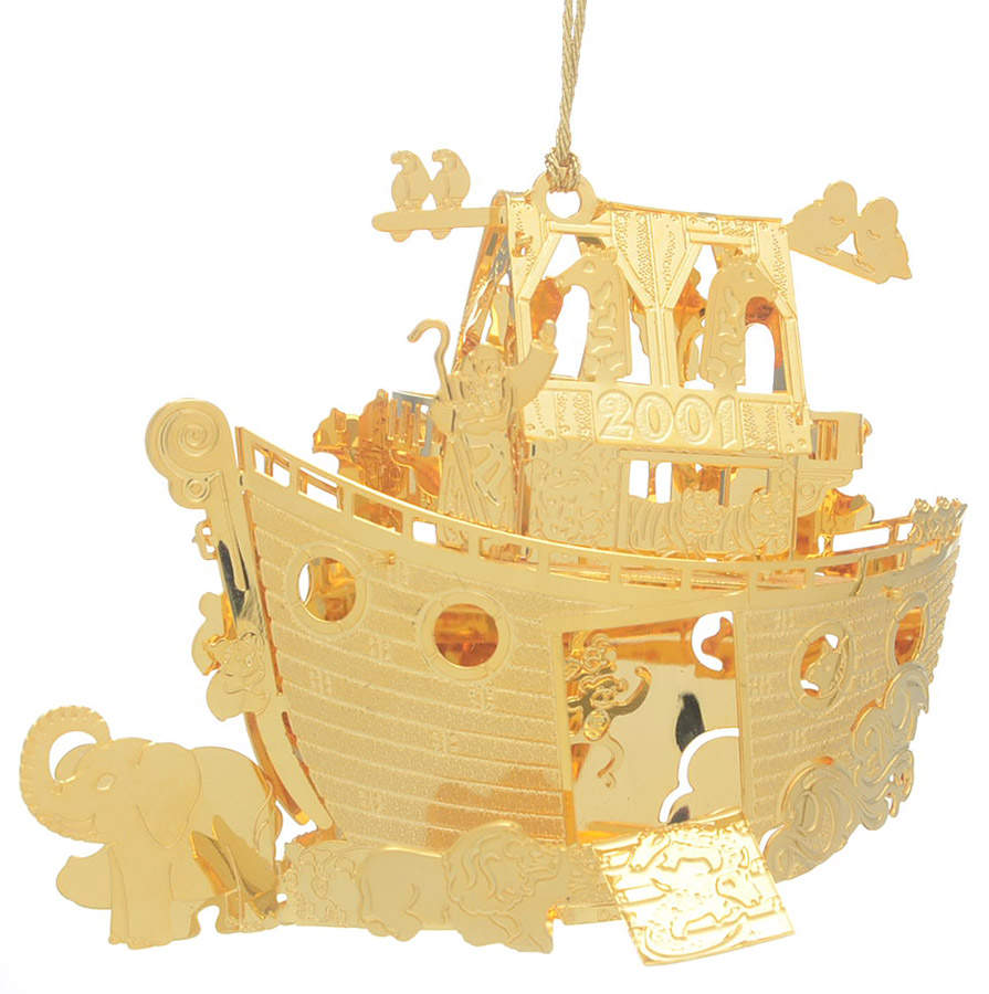 Annual Gold Christmas Ornaments Noah's Ark - Boxed by Danbury Mint-1