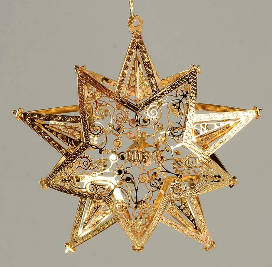 Annual Gold Christmas Ornaments Star Of Wonder - No Box by Danbury Mint-1