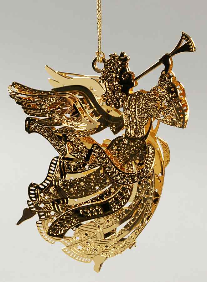 Annual Gold Christmas Ornaments Millennium Angel - Boxed by Danbury Mint-1