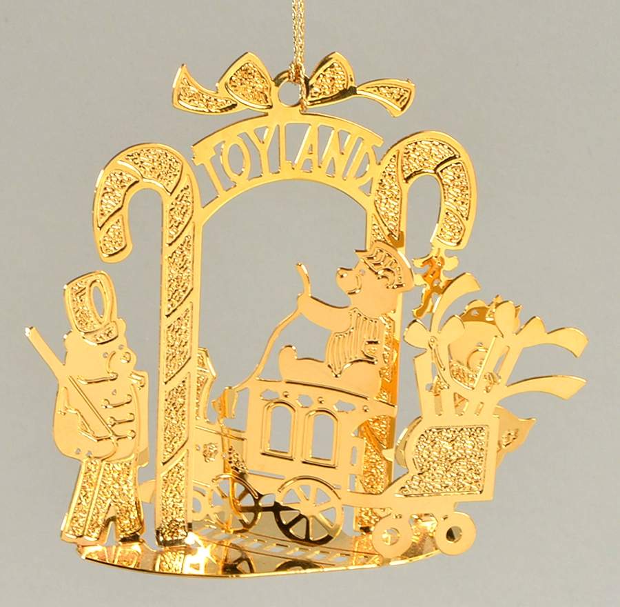 Annual Gold Christmas Ornaments Toyland - No Box by Danbury Mint-1