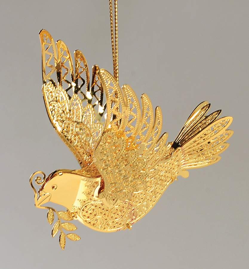 Annual Gold Christmas Ornaments Dove Of Peace - Boxed by Danbury Mint-1