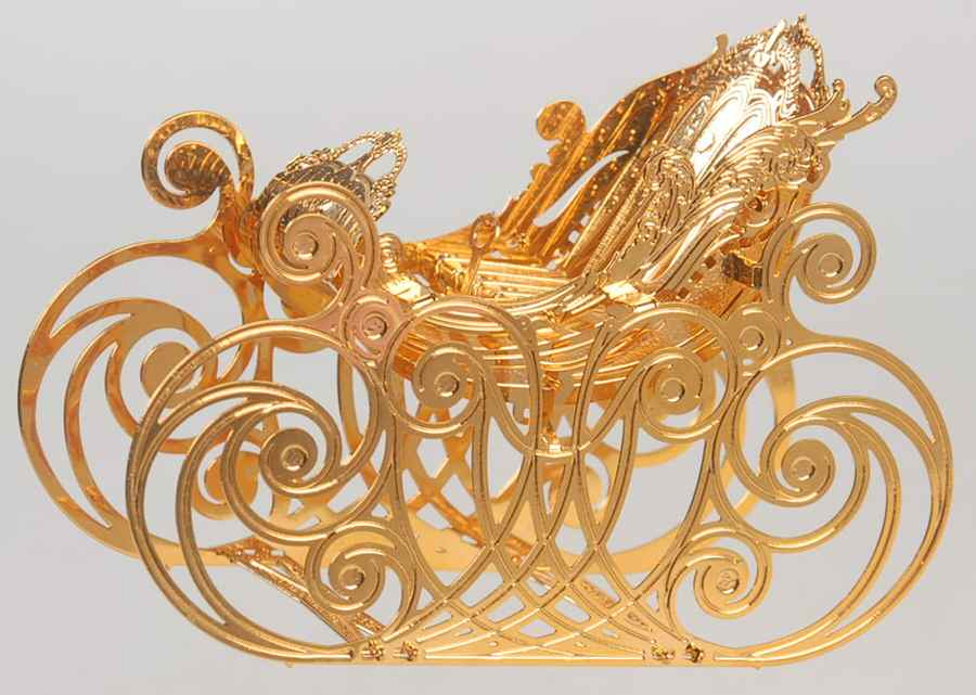 Annual Gold Christmas Ornaments Victorian Sleigh - No Box by Danbury Mint-1