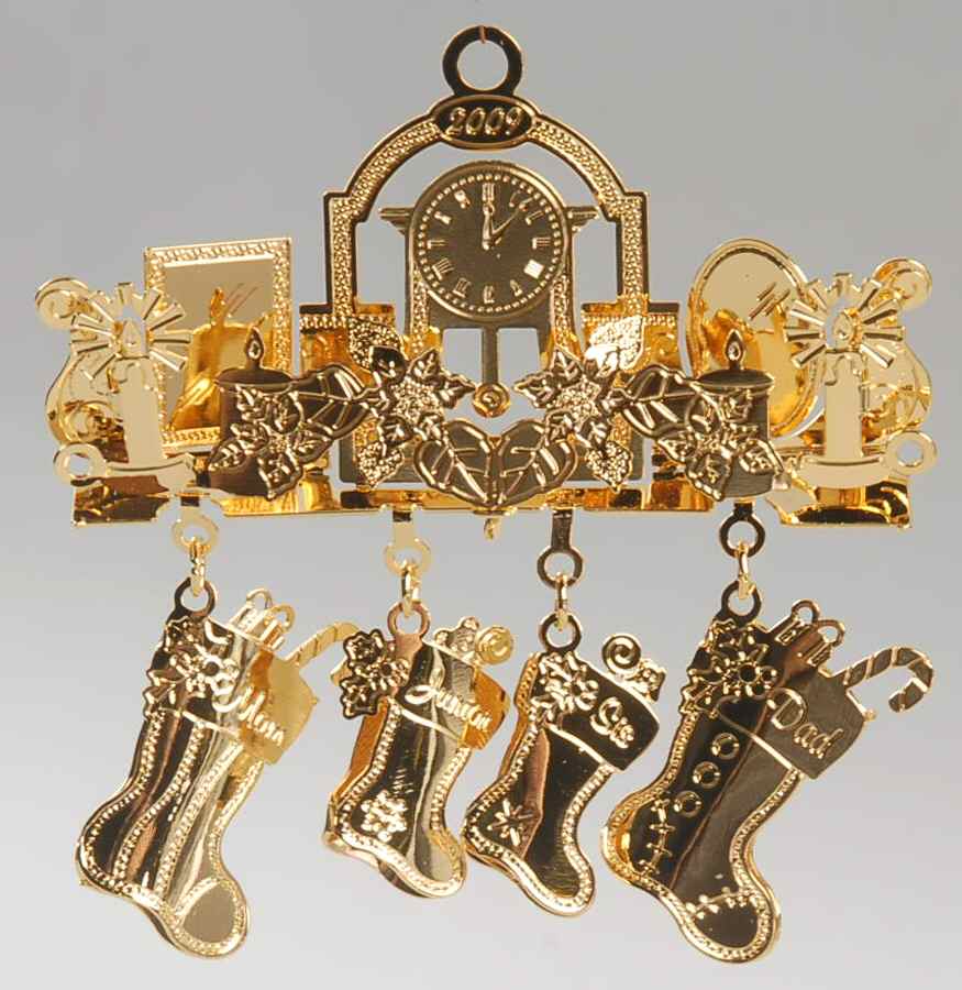 Annual Gold Christmas Ornaments Holiday Mantel - Boxed by Danbury Mint-1