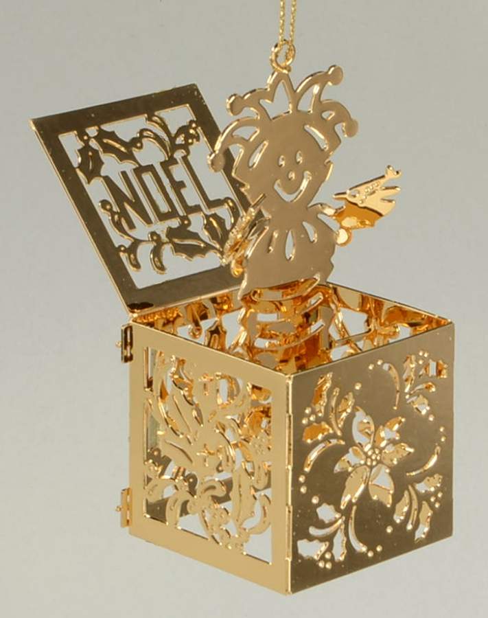 Annual Gold Christmas Ornaments Jack-In-The-Box - No Box by Danbury Mint-1