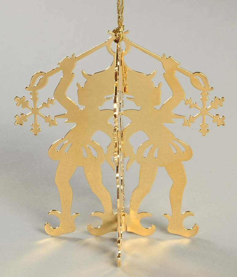 Annual Gold Christmas Ornaments Jack Frost - No Box by Danbury Mint-1