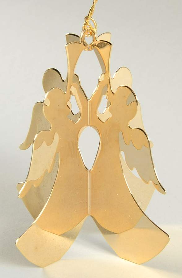 Annual Gold Christmas Ornaments Angel With Trumpets - Boxed by Danbury Mint-1