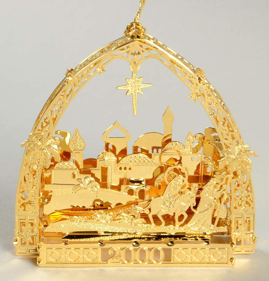Annual Gold Christmas Ornaments Bethlehem - Boxed by Danbury Mint-1