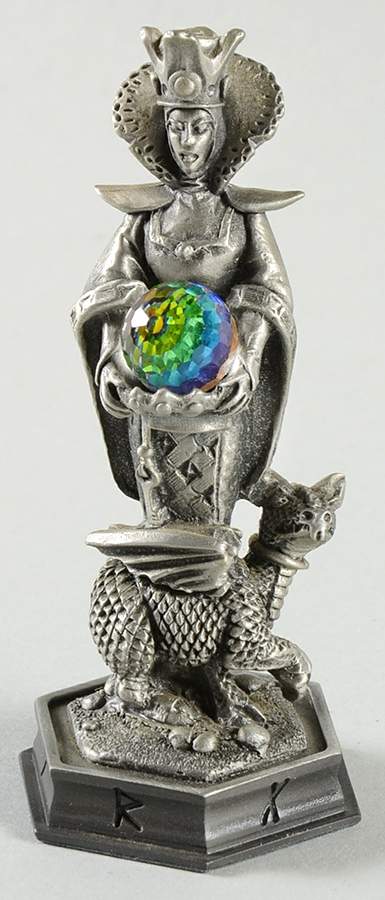 Fantasy of the Crystal Chess Set Melda The Witch - Queen-Black Chess Piece by Danbury Mint-1