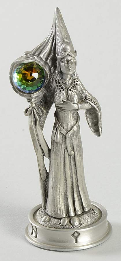 Fantasy of the Crystal Chess Set Holda The Sorceress - Bishop1-White Chess Piece by Danbury Mint-1