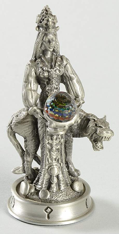Fantasy of the Crystal Chess Set Rani The Fair - Queen-White Chess Piece by Danbury Mint-1