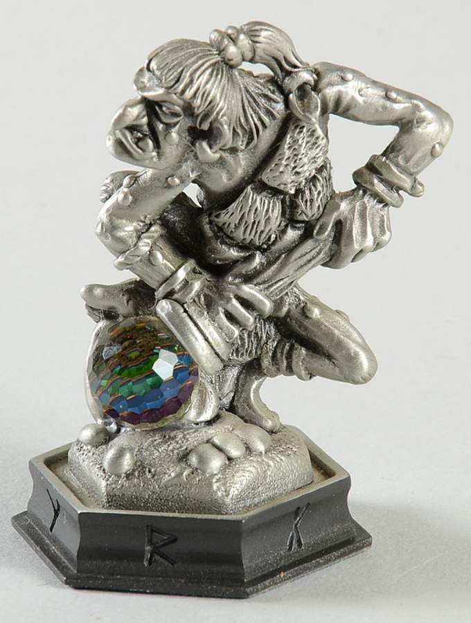 Fantasy of the Crystal Chess Set Krollen The Troll - Pawn 5-Black Chess Piece by Danbury Mint-1