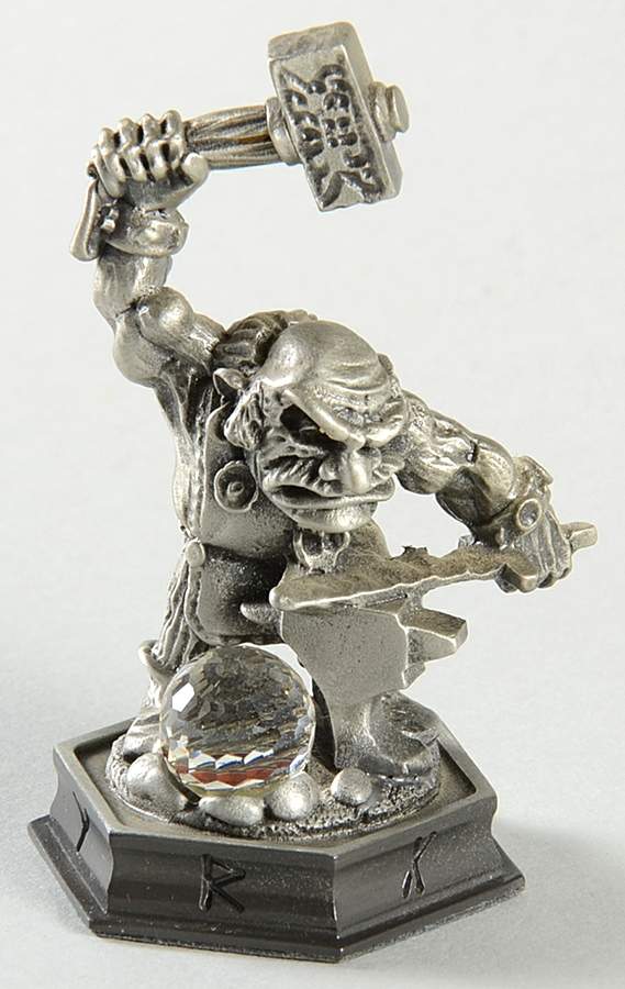 Fantasy of the Crystal Chess Set Koki The Black Dwarf - Pawn 4-Black Chess Piece by Danbury Mint-1