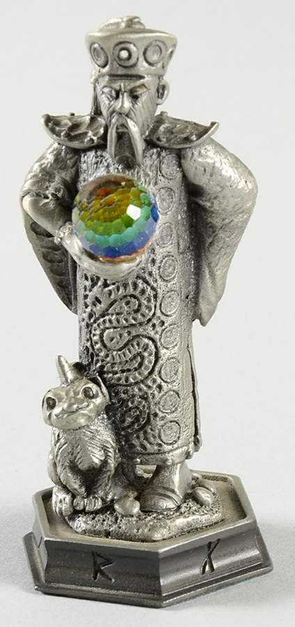 Fantasy of the Crystal Chess Set Chendu The Mandarin - Bishop 2-Black Chess Piece by Danbury Mint-1