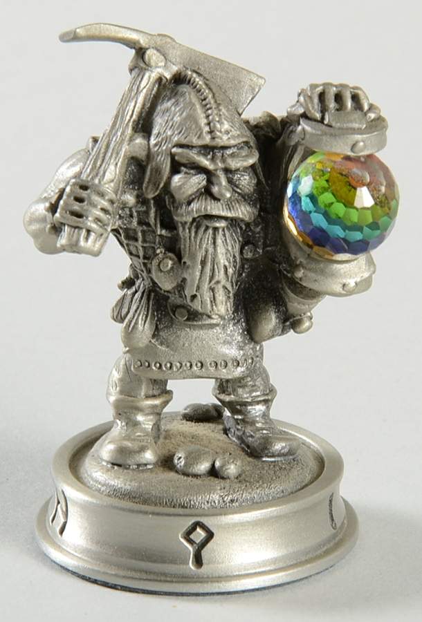 Fantasy of the Crystal Chess Set Alberich The Dwarf - Pawn1-White Chess Piece by Danbury Mint-1