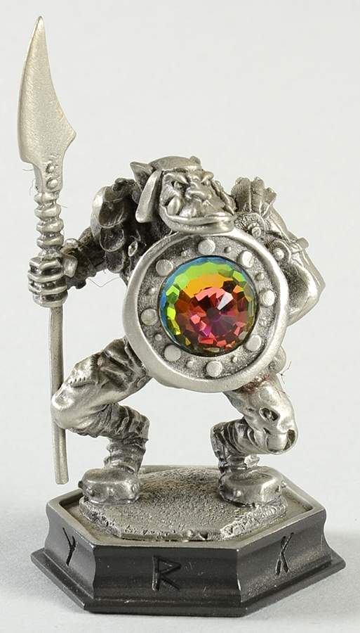 Fantasy of the Crystal Chess Set Grajan The Goblin - Pawn 2-Black Chess Piece by Danbury Mint-1