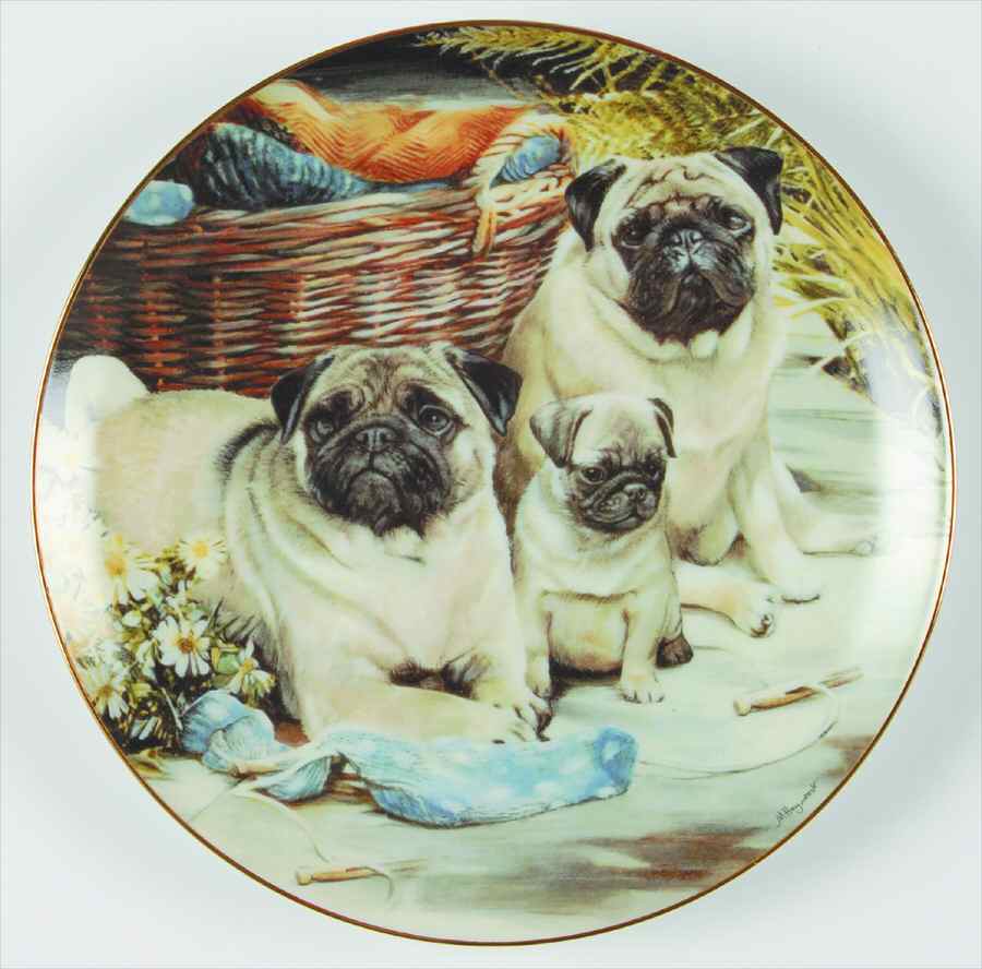 Pug Family Out To Dry - No Box by Danbury Mint-1