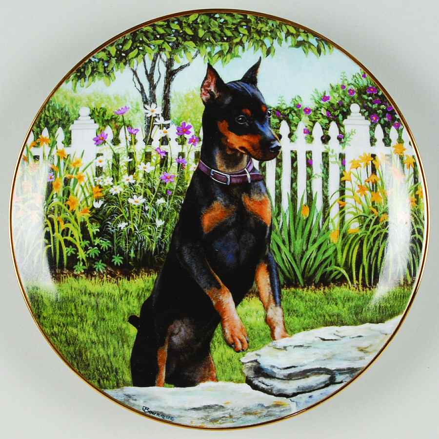 Miniature Pinschers Sneaking A Peek - No Box by Danbury Mint-1